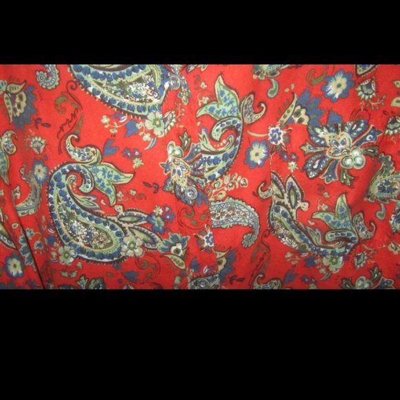 1X Plus Size Woman within Orange Blouse top shirt paisley print womans - Picture 2 of 2